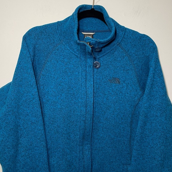 The North Face Women's Blue full zip up fleece outdoor athletic jacket in size L - Picture 2 of 8